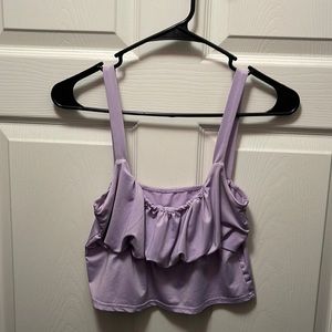 Lavender crop top blouse
